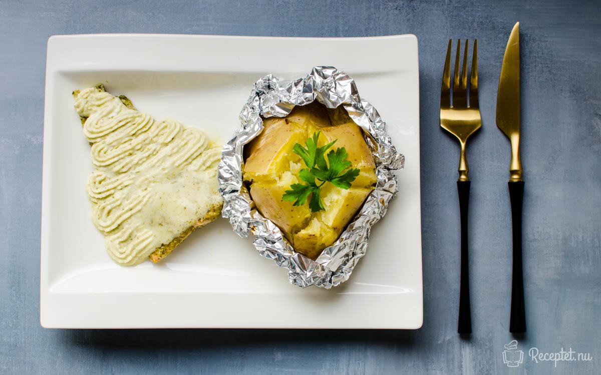 Bild på Ugnsbakad lax med pesto